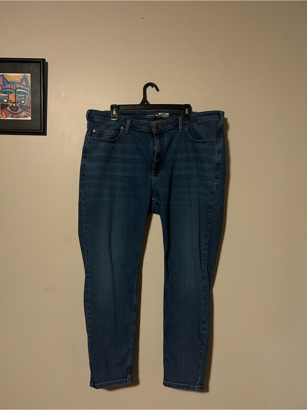 Carhartt Women's Boot Cut Jeans in Dark Blue Denim